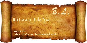 Balassa Léna névjegykártya